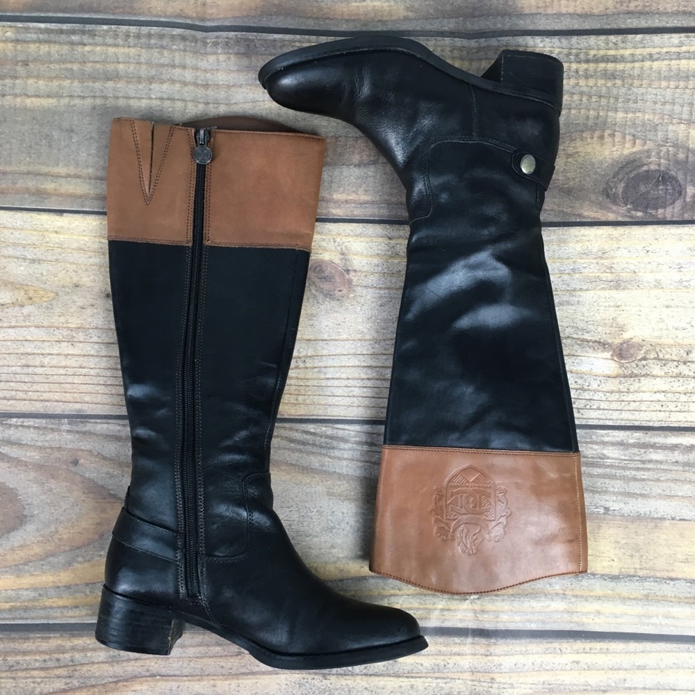 Etienne Aigner Chip Riding boot black leather 6